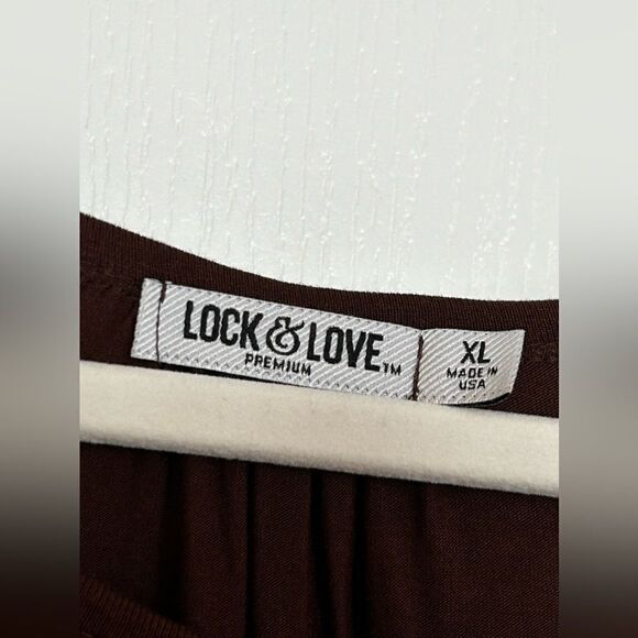 Lock & Love brown‎ Short sleeve Top XL rayon made in USA EUC - Picture 6 of 12